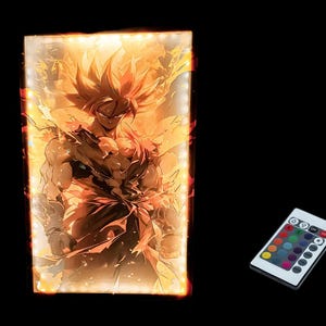LED table dbz z 80x60 cm frame Acideanime Made in France