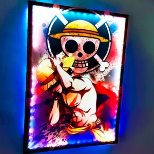 Tableau LED 16 couleurs pirate anime manga