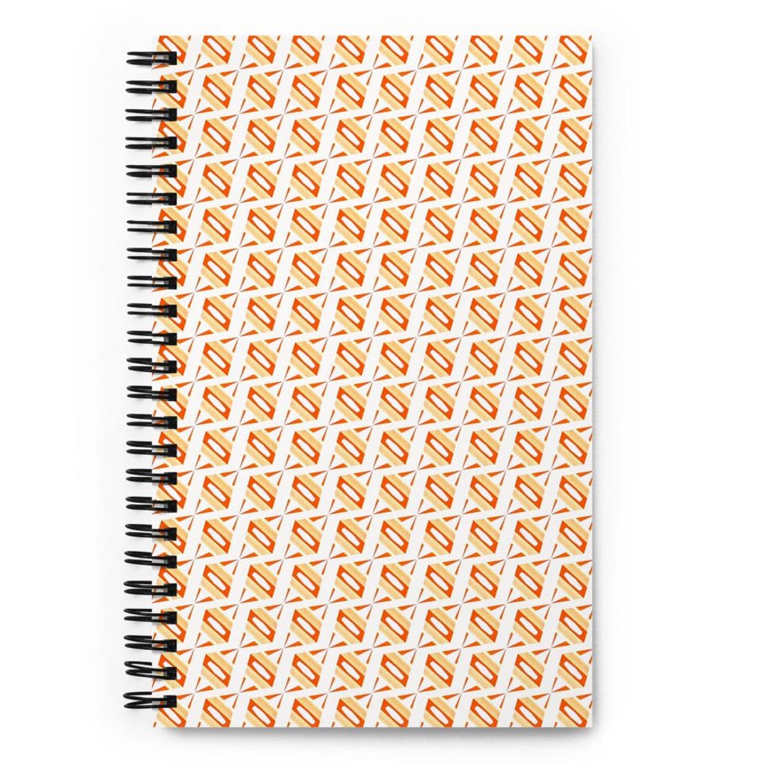 Geometric Spiral Notebook – Bold Orange Pattern Journal – Modern ...