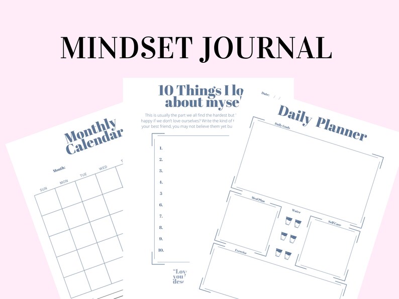 Mindset Journal Printable Journal Prompts Growth Mindset - Etsy