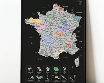 Affiche à gratter - Carte de France