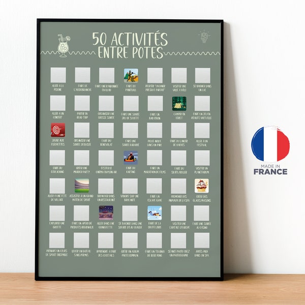 Affiche à gratter - 50 activités entre potes en Français