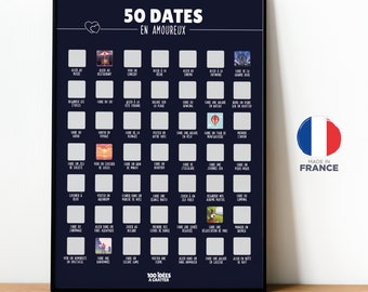 Affiche à gratter - 50 dates en amoureux en Français