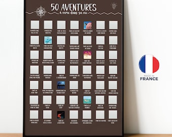 Affiche à gratter - 50 aventures à vivre dans sa vie en Français