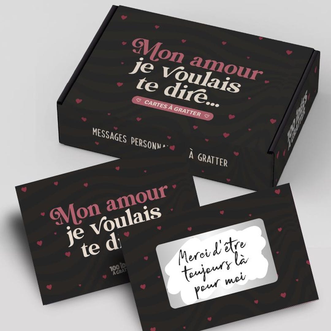 Kit With Message Kit de messages ร gratter personnalisable - Mon amour je voulais te ...