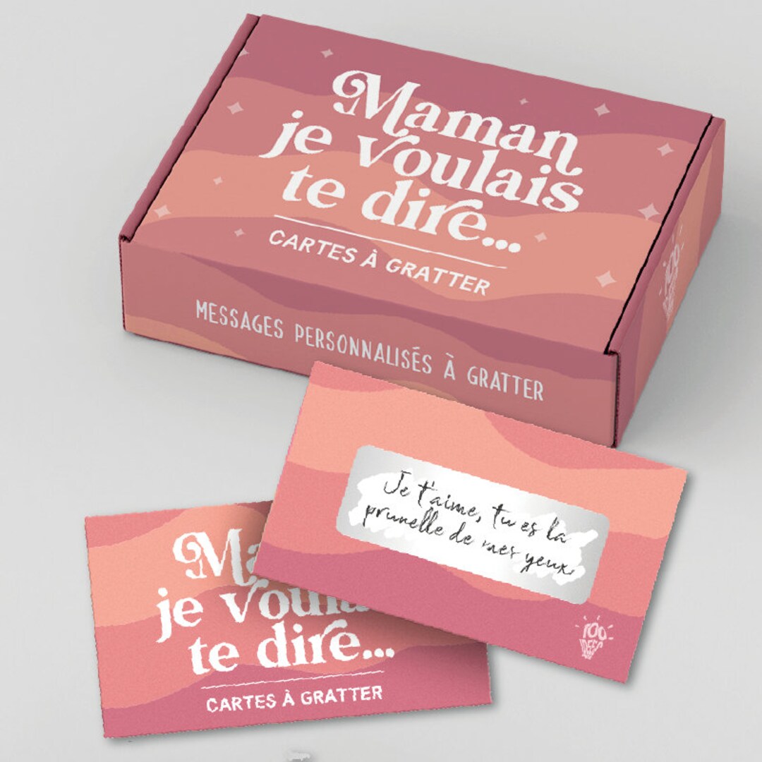 Kit With Message Kit de messages personnalisables ร gratter 50 Maman je voulais te dire ...
