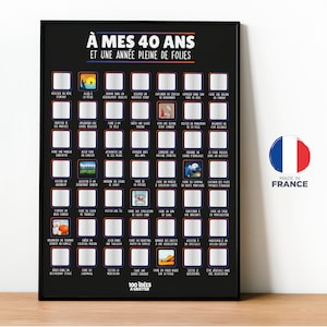 Affiche à gratter À mes 40 ans Sans Porte-Affiche