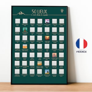 50 lieux à voir dans le monde - Affiche à gratter