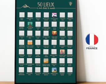 50 lieux à voir dans le monde - Affiche à gratter