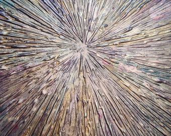 Starburst sunburst textura abstracta pintura arte mural Lienzo