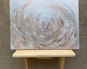 Gold Pink White Wall Art Painting Hand painted Large Canvas