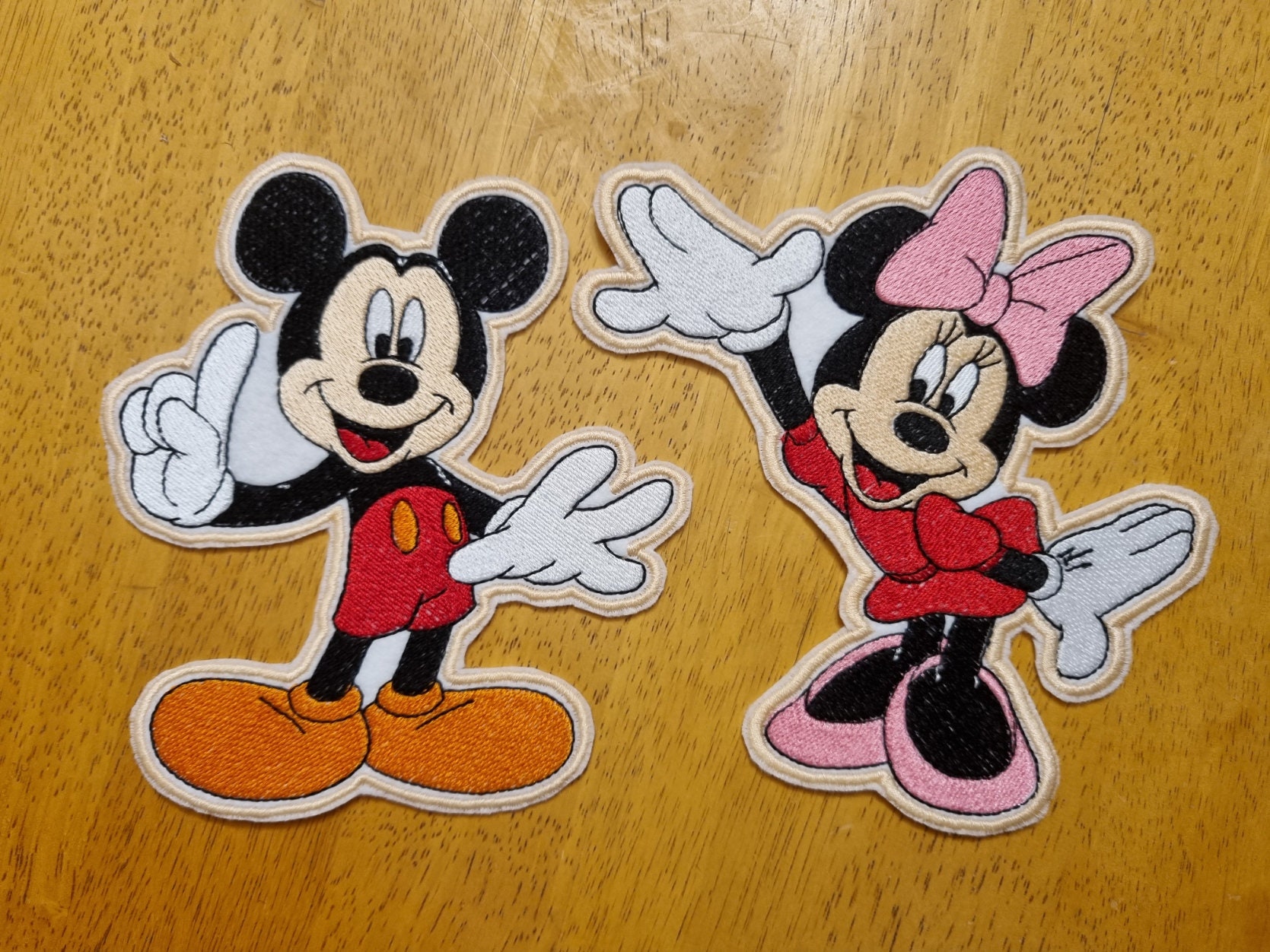 High Quality Gold Glitter Mickey Patch and Minnie Patch. Minnie Iron on  Patch. 3.25 and 4.25 Patches. Gold Glitter Minnie and Mickey Patch. 