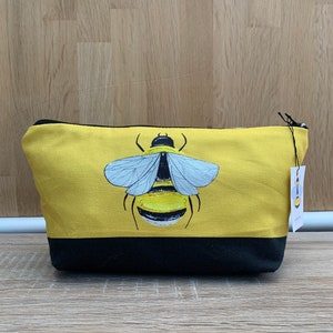 Small Clear Make up Bag with White Bee Print – Will Bees Bespoke