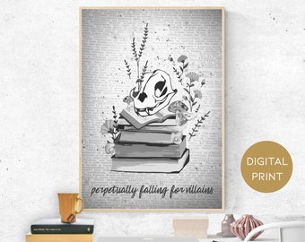 Morally Grey Characters Book Art Print, Villain Quote (Digital Download)
