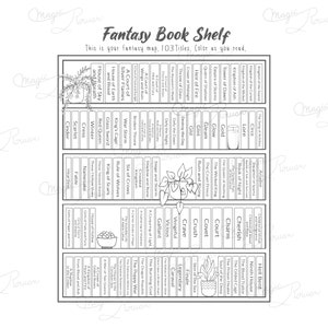 Étagère fantastique #1, numérique, carte du livre, étagère, goodies livresques, tracker de lecture, planificateur de lecture, tracker de livre, livres