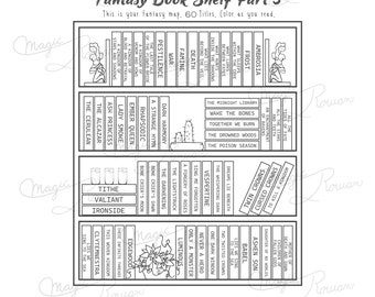 Digital print fantasy bookshelf #3, book map, bookshelf, bookish goodies, reading tracker, reading planner, book tracker, books