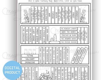 Fantasy Bookshelf #3, book map, bookshelf, booktok, bookish goodies, reading planner, book tracker, books