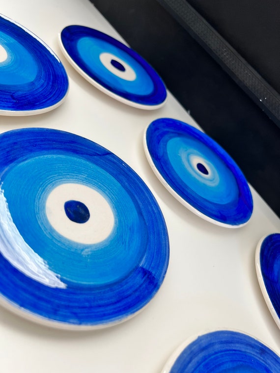 Plate Evil Eye Plate Saucer Evil Eye Dessert Plate Set of Etsy