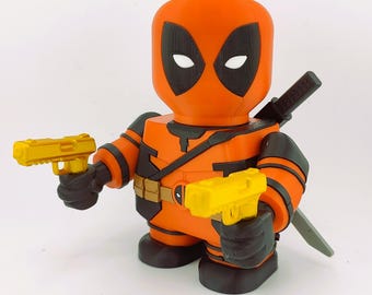 Chibi Chonks Masked Mercenary Figure | Chunky Chibi Anti Hero Collectible | Articulated Comic Desk Decor