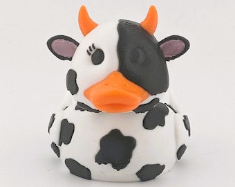 Cow Duck | Cute Black & White Spotted Cow Duck |  Funny Collectible Gift | Cow Lover Decor