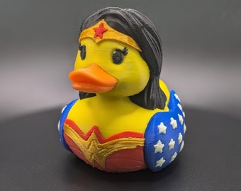 Wonder Warrior Duck | Heroic Superhero Duck | Amazonian Warrior Gifts | Superhero-Themed Display Duck
