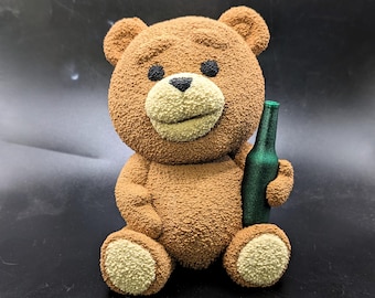 Bad Teddy Bear Gift for Adults, Bad Bear Collectible, Crude Humor Decor, Vape Pen Holder, Fan Art Figure