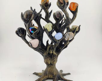 Mystical Tumble Tree Goddess - Hand Finished Metaphysical Display for Tumble Stones Crystals FREE SHIPPING