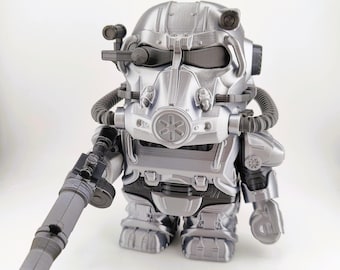 Chibi Chonks Atomic Steel Sentinel – Retro Wasteland Armor Figure – Standard or Metallic Finish