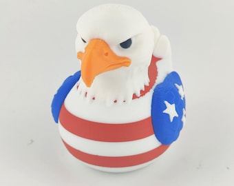Patriotic Eagle Duck – Red White & Blue Edition | American Flag Duck | Premium Hard Plastic Collectible | USA Gift Idea | 4th of July Decor