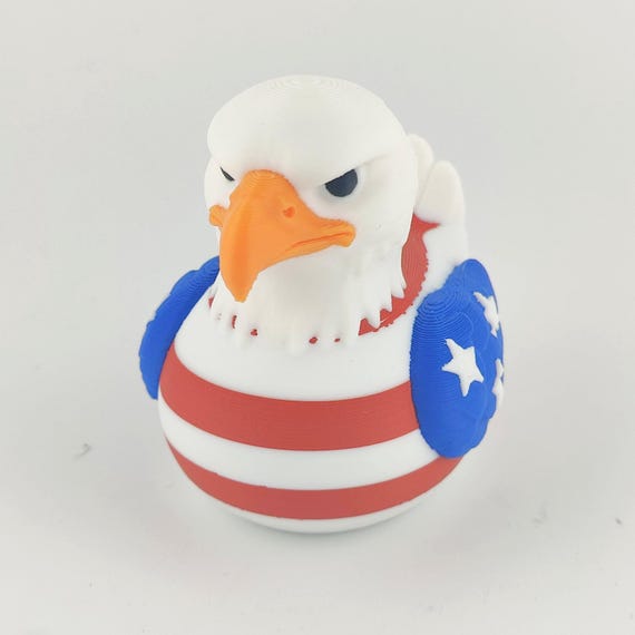 Patriotic Eagle Duck – Red White & Blue Edition | American Flag Duck | Premium Hard Plastic Collectible | USA Gift Idea | 4th of July Decor