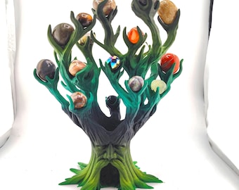 Mystical Tumble Tree Guardian - Hand Finished Metaphysical Display for Tumble Stones Crystals Premium Shipping