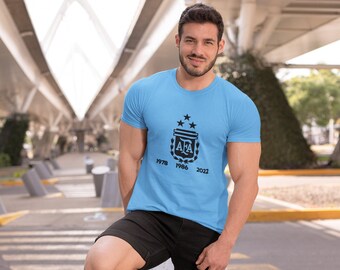 Argentina World Cup Champions T-Shirt, Messi, 3 Stars