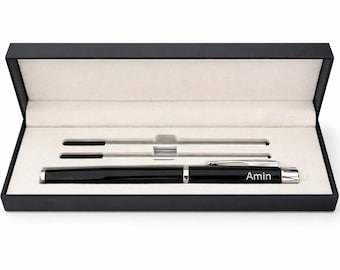 Personalised Pen with Box & 2 Refillables | Engraved Box | Engraved Pen | Gift for Writers / Teachers