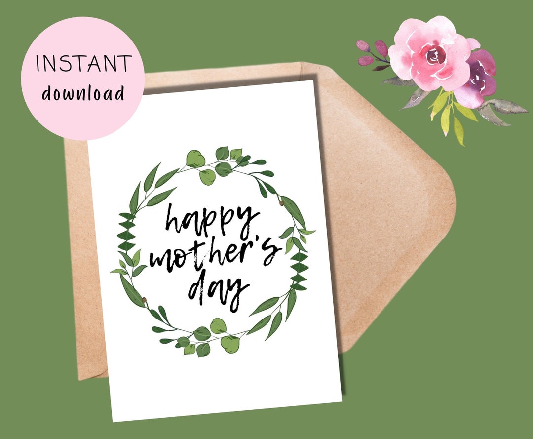 Printable Mother's Day Card, Happy Mother's Day Card, Instant Download ...