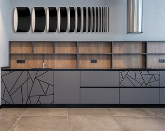 Decorstripe Matt Black Stripe Stickers for Crafts, TV Board, Wall, Cabinet, Furniture, Sideboard, Model Making