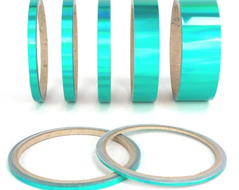 Hologram Oilslick Emerald Green Stripes Stickers Contour Tape Pinstripes Rainbow Stickers Tuning Stripe Films Car Stickers Rainbow Quad