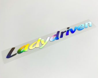 Oilslick Sticker Lady Driven Front/Rear Window Loud Tuning Camper Low Style Faster Car Sticker Rainbow Car WOMO Riding Front 202