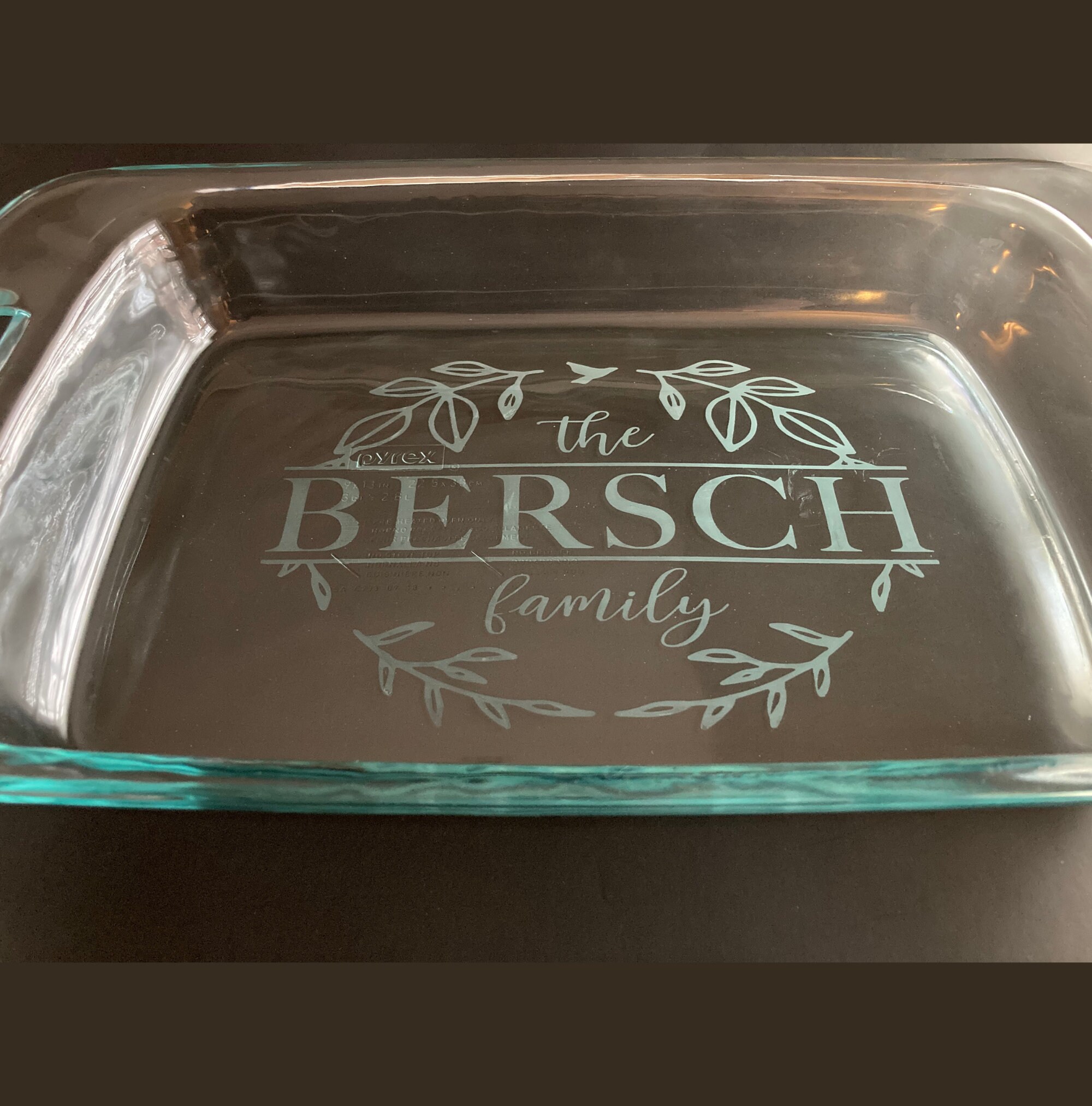 Custom Etched Large Glass Pyrex Dish Etsy