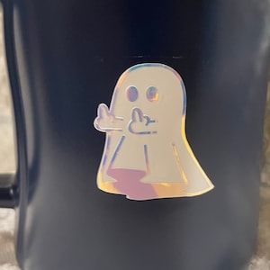 Middle Finger Ghost Decal - Sassy Ghost Decal - Middle Finger Ghost Sticker