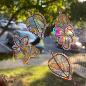 Herbstlaub Suncatcher - 4er Set - Blätter Fensterschmuck - Herbst Dekor