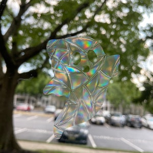 Ghost Clear Suncatcher - Spooky Ghost Window Cling - Halloween Decorations - Prismatic Cling - Suncatcher