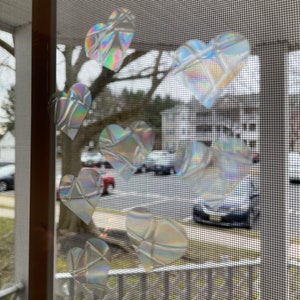 Heart Suncatchers - Set of 8 - Hearts Window Cling - Heart Window Sticker - Valentine’s Day Decor