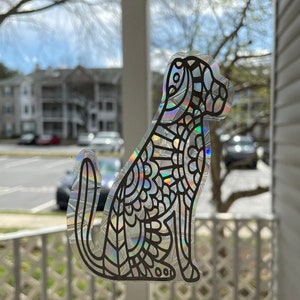 Regenbogen Fensteraufkleber, Fensteraufkleber für Hunde, Fensteraufkleber für Hunde, Prismatische Cling, Suncatcher