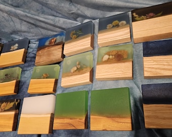 Handmade Various Coaster Hardwood Resin Live Edge
