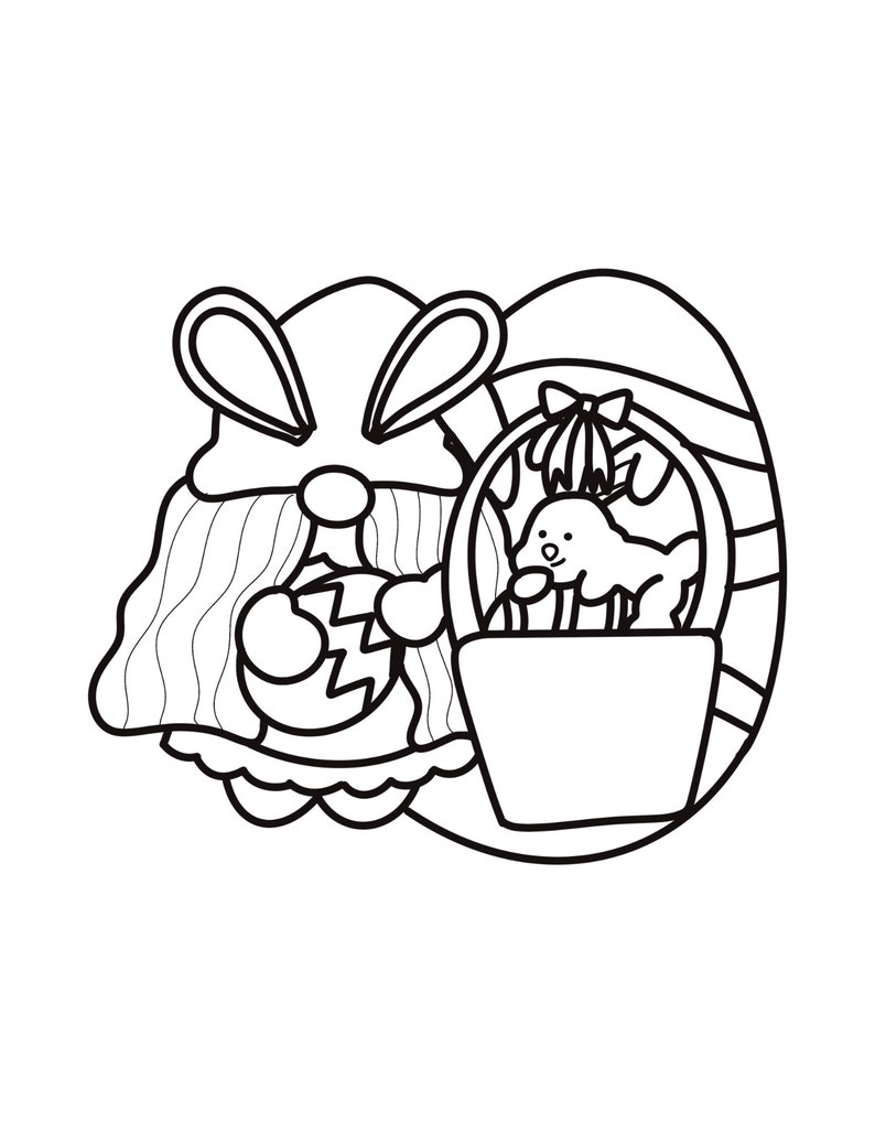 Easter Gnomes Coloring Pages - Etsy
