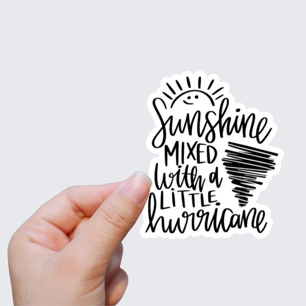 Sunshine Mixed with a Little Hurricane Die Cut Sticker glossy sticker laptop stickers funny stickers tumbler stickers