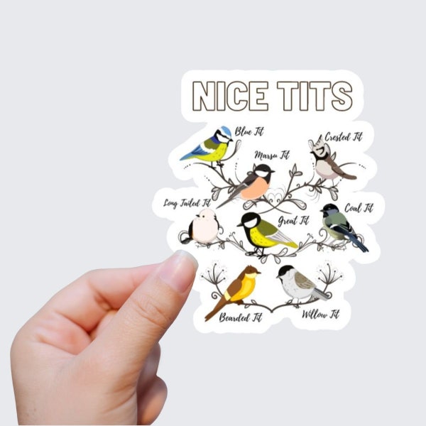 Nice Tits Die Cut Sticker laptop stickers bird stickers tumbler stickers journal stickers phone stickers sticker funny bird decal