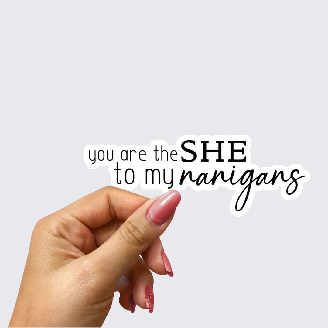 You Are the She to My Nanigans Die Cut Sticker Glossy Sticker Laptop