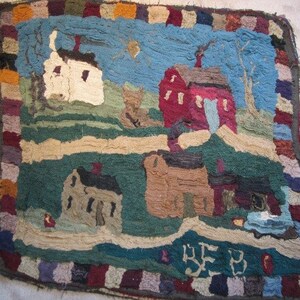 Barbara Merry Chenille Rug Four Cabins in Maine