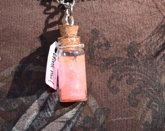 Alice in Wonderland drink me bottle necklace